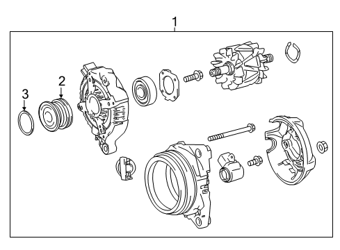 2016 Lexus NX300h Alternator Pulley, Alternator W/Clutch Diagram for 27415-0W170