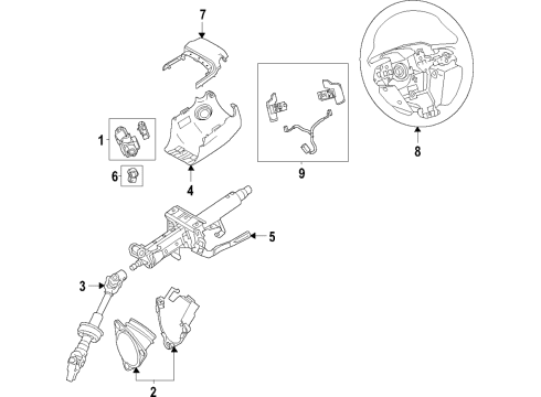 2021 Toyota Venza Cruise Control Lower Column Cover Diagram for 45024-33240-C0