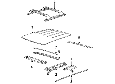 1995 Saturn SW1 Roof & Components Lamp Asm, Dome *Light Bisc Diagram for 21303731