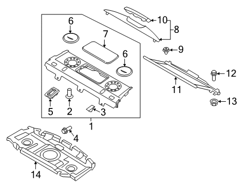 2012 Hyundai Equus Interior Trim - Rear Body Trim Assembly-Package Tray Diagram for 85620-3N250-RY