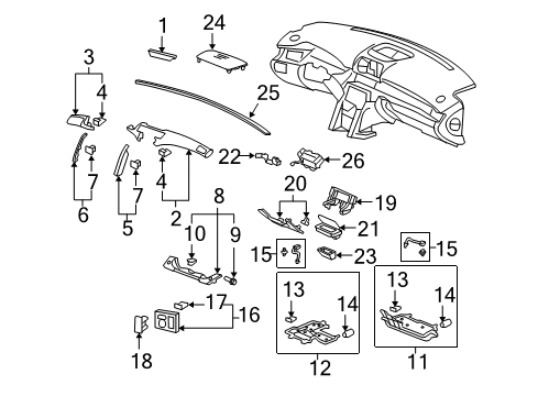 2012 Acura RL Cluster & Switches, Instrument Panel Meter Assembly Combination (Premium Black) Diagram for 78100-SJA-A85ZD