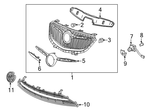 2020 Buick Envision Grille & Components Emblem Diagram for 42505226