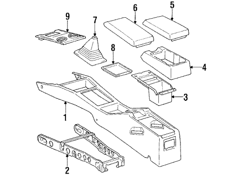 1991 Toyota Camry Console Box Assembly, Console Diagram for 58810-32010-03