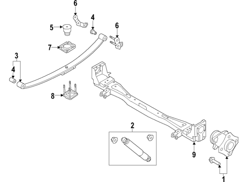 2015 Chevrolet City Express Rear Suspension, Suspension Components Rear Hub Diagram for 19318070