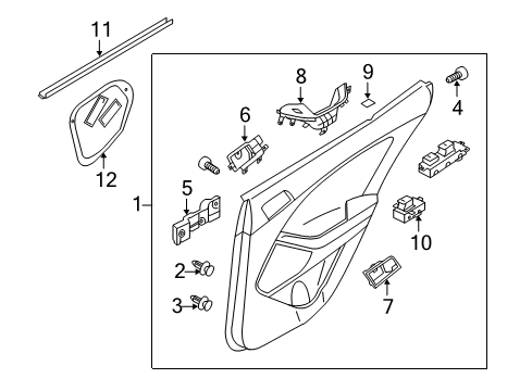 2012 Kia Optima Rear Door Housing-Rear Door Inside Handle Diagram for 836112T000