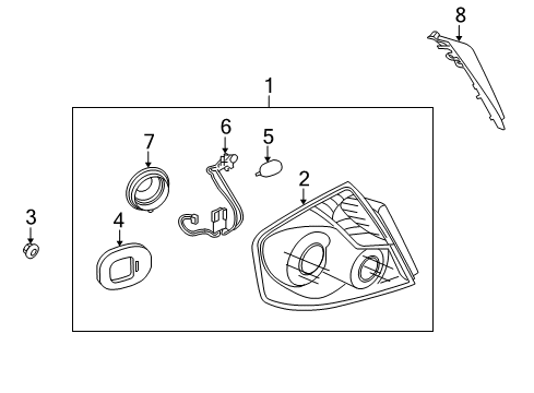 2010 Infiniti M45 Combination Lamps Packing-Lamp Diagram for 26553-EJ70A