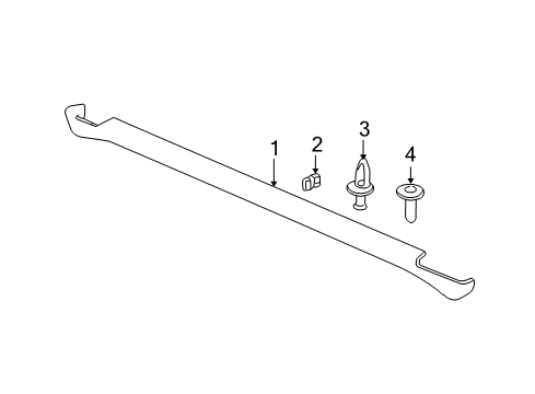 2004 Chevrolet Impala Exterior Trim - Pillars, Rocker & Floor Rocker Molding Diagram for 10433739