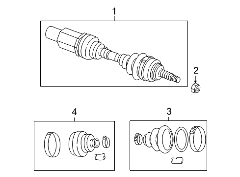 2003 Chrysler 300M Drive Axles - Front Front Drive Shaft Diagram for 5074002AA