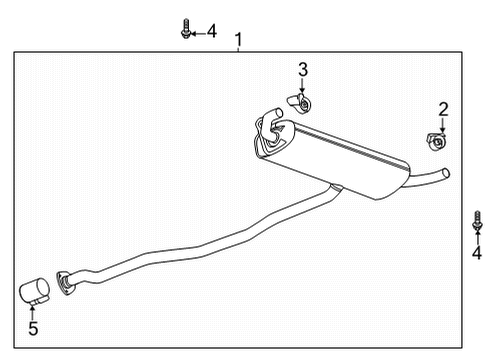 2022 Chevrolet Trailblazer Exhaust Components Muffler & Pipe Clamp Diagram for 42741383