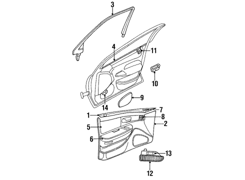 1995 Chrysler LHS Interior Trim - Front Door Lamp-Door Diagram for 4760028