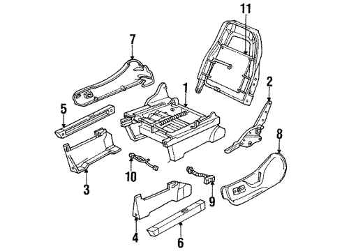 1995 Ford Windstar Front Seat Components Switch Diagram for F58Z-14A701-A