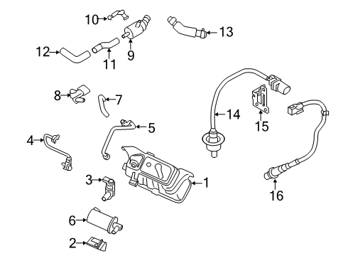 2020 Genesis G70 Emission Components Bracket-Oxygen Sensor Diagram for 392112CTA0