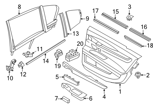 2011 BMW 750i Front Door Door Window Switch Diagram for 61319241903