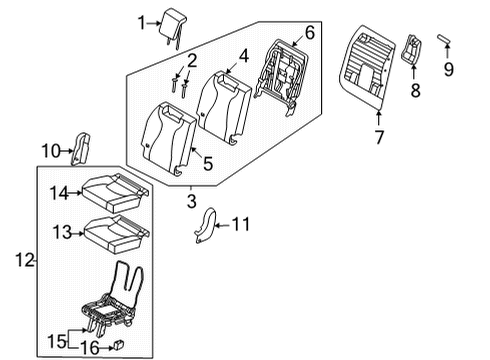 2022 Kia Carnival Third Row Seats PAD ASSY-3RD CUSHION Diagram for 89A25R0060