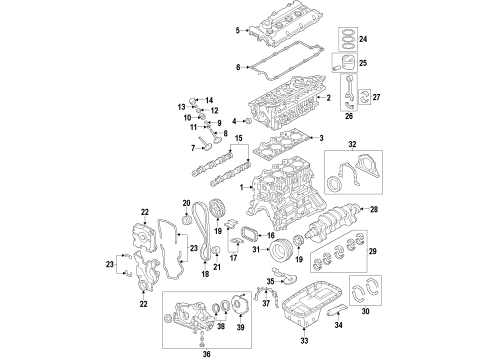 2011 Kia Soul Engine Parts, Mounts, Cylinder Head & Valves, Camshaft & Timing, Oil Pan, Oil Pump, Crankshaft & Bearings, Pistons, Rings & Bearings, Variable Valve Timing Sprocket-Timing Chain Diagram for 2432223775