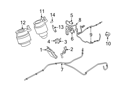 2003 Lincoln Navigator Auto Leveling Components Height Sensor Diagram for 6L1Z-5359-CC