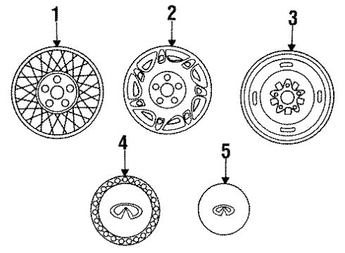 1993 Infiniti J30 Wheels Aluminum Wheel Diagram for 40300-10Y25
