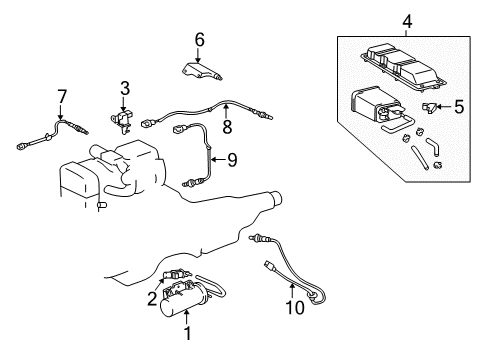 2001 Lexus IS300 Emission Components Vapor Canister Diagram for 77740-53011