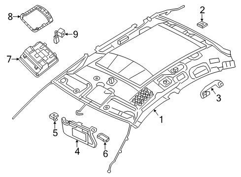 2013 Nissan Altima Interior Trim - Roof Lamp Assembly-Map Diagram for 26430-C991C