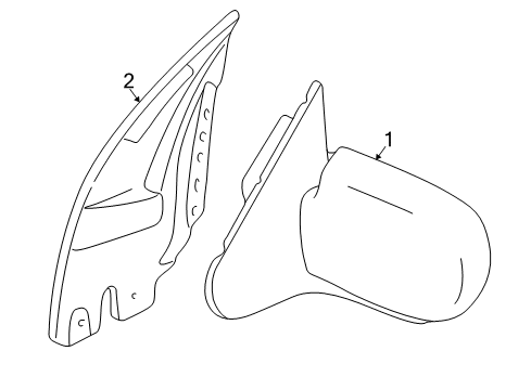 2002 Nissan Quest Outside Mirrors Mirror Assembly-Door, LH Diagram for 96302-7B100