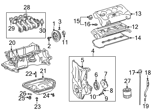 2004 Toyota Echo Filters Manifold Gasket Diagram for 17177-21030