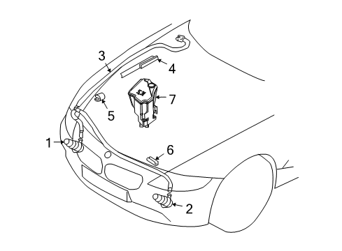 2004 BMW Z4 Washer Components Cable Clamp Diagram for 61131353866