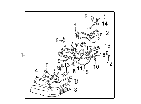 1999 Cadillac Seville Headlamps Stoplamp Bulb Diagram for 9441839