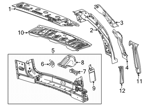 2022 GMC Yukon Rear Body Tail Lamp Pocket Diagram for 84607782