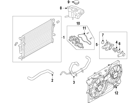 2015 Lincoln MKZ Cooling System, Radiator, Water Pump, Cooling Fan Fan Assembly Diagram for DG9Z-8C607-C