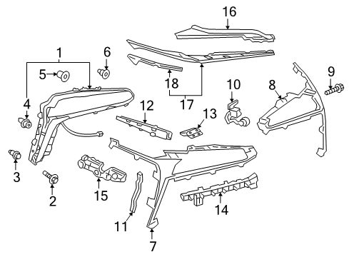 2022 Lexus LC500 Combination Lamps COVER, COMBINATION R Diagram for 75137-11010