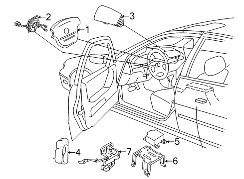 2000 Nissan Altima Air Bag Components Sensor & Unit-Air Bag Diagram for 28556-0Z825