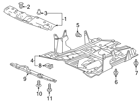 2018 Honda Civic Splash Shields Lid, Engine Under Cov Diagram for 74113-TBA-A00