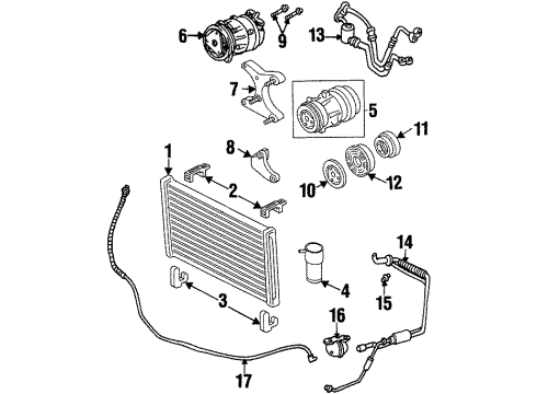 1999 Oldsmobile Intrigue A/C Condenser, Compressor & Lines Tube Asm-A/C Evaporator Diagram for 10404848