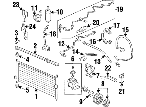 1998 Acura CL Air Conditioner Receiver Diagram for 80351-SV7-A11