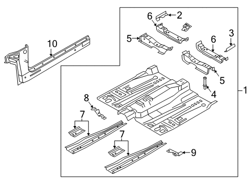 2017 Lincoln MKZ Front Floor Front Floor Pan Support Bracket Diagram for HG9Z-5411144-B