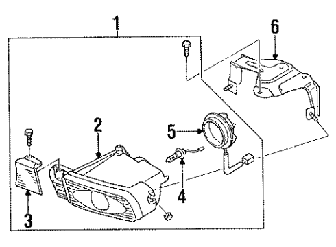 1995 Nissan 240SX Fog Lamps Rim-Fog Lamp Diagram for 26157-65F00