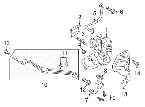 2017 Ford Escape Turbocharger Water Pipe Bolt Diagram for -W505582-S437