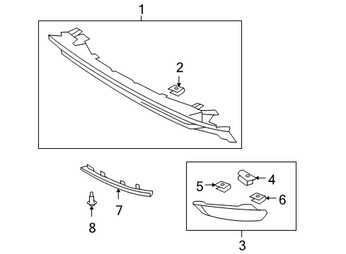 2012 Toyota 4Runner Front Bumper - Spoiler Spoiler End Diagram for 76857-35020