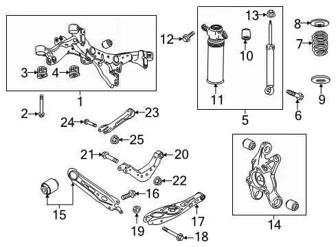 2018 Chevrolet Equinox Rear Axle, Lower Control Arm, Upper Control Arm, Stabilizer Bar, Suspension Components Rear Suspension Trailing Arm Assembly Diagram for 23463136