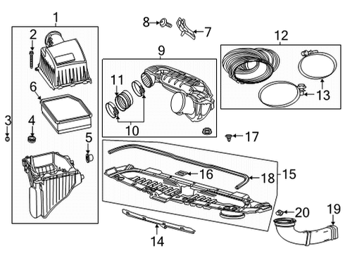 2021 GMC Sierra 1500 Air Intake Outlet Duct Diagram for 84943352