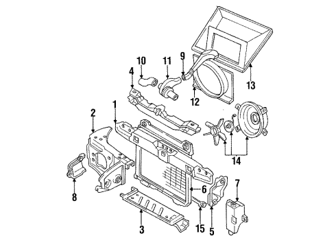1985 Nissan 300ZX Radiator & Components, Radiator Support, Cooling Fan SHROUD-Lower Diagram for 21476-01P00
