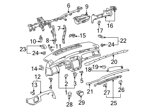 2001 Toyota Avalon Automatic Temperature Controls Sun Load Sensor Diagram for 88625-51010