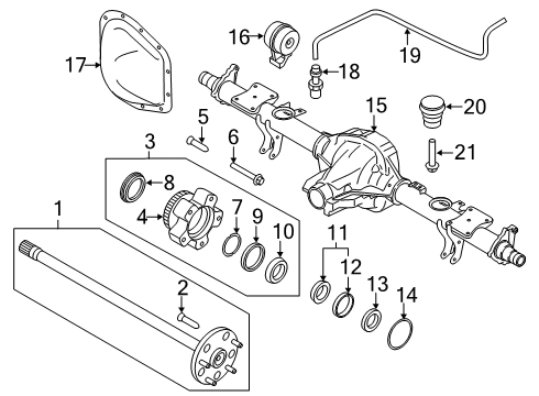 2015 Ford Transit-150 Rear Axle Axle Shaft Wheel Stud Diagram for -W714847-S439