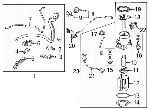 2018 Lexus RX350L Fuel Supply Pipe Assembly, Fuel Tank Diagram for 77210-48390