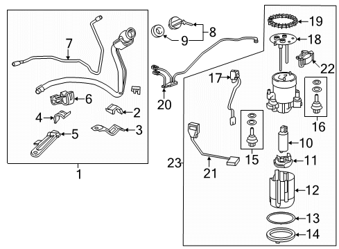 2018 Lexus RX350L Fuel Supply Fuel Tank Sub-Assembly Diagram for 77001-48220