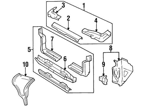 1988 Chevrolet Corsica Radiator Support Extension Asm-Front End Upper Tie Bar Diagram for 22576167