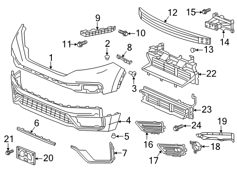 2020 Honda CR-V Front Bumper Bracket, Right Front Diagram for 71116-TLA-A51
