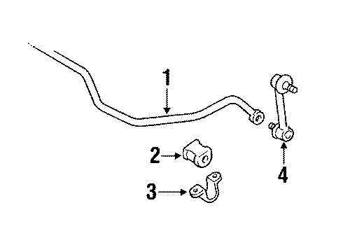 1984 Toyota Camry Stabilizer Bar & Components - Rear Stabilizer Bar Diagram for 48805-32010