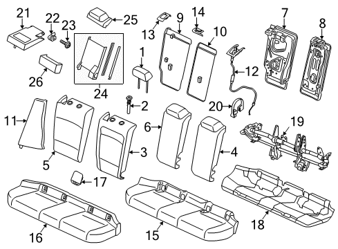 2013 BMW X1 Rear Seat Components Cover Isofix Diagram for 52207118674