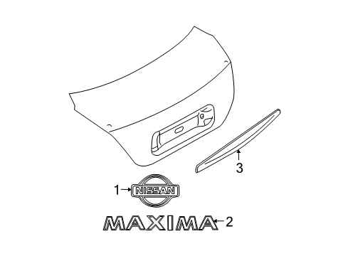 2010 Nissan Maxima Exterior Trim - Trunk Lid Emblem-Trunk Lid Diagram for 84894-9N00A